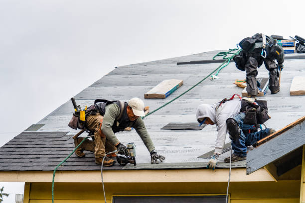 Professional Gutter Installation technician working in Missouri City, TX